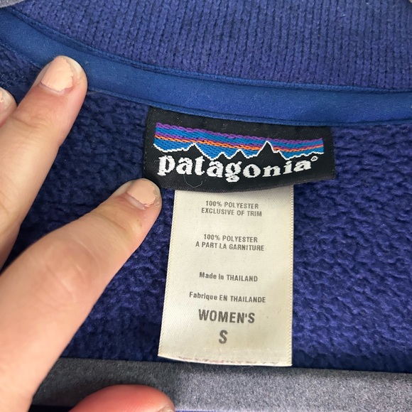 Patagonia Blue Sweater Fleece Full Zip with Collar, Women’s Medium - Picture 3 of 5